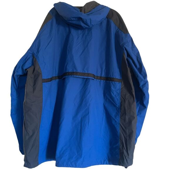 Columbia Men's Hooded Windbreaker Jacket Blue w/black trim Outdoor Hiking Zip-Up - Picture 2 of 13